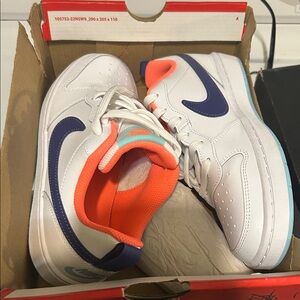 Nike Kids White and Orange Sneakers